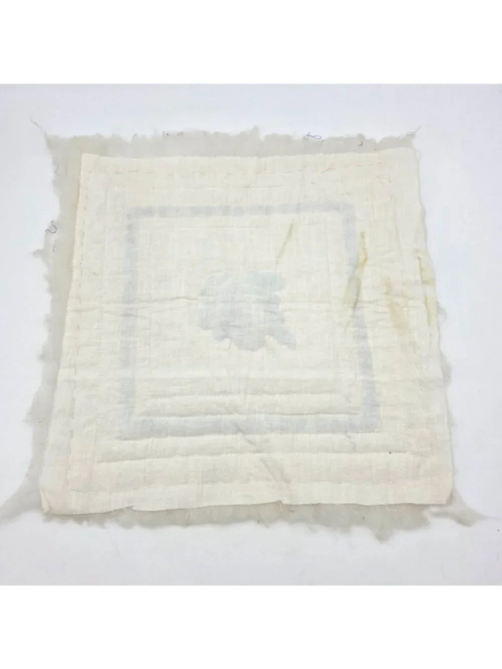 Vintage Folk Art Needlepoint Bird Pillow Top ONLY 12x12 Bluebird Floral Cottage